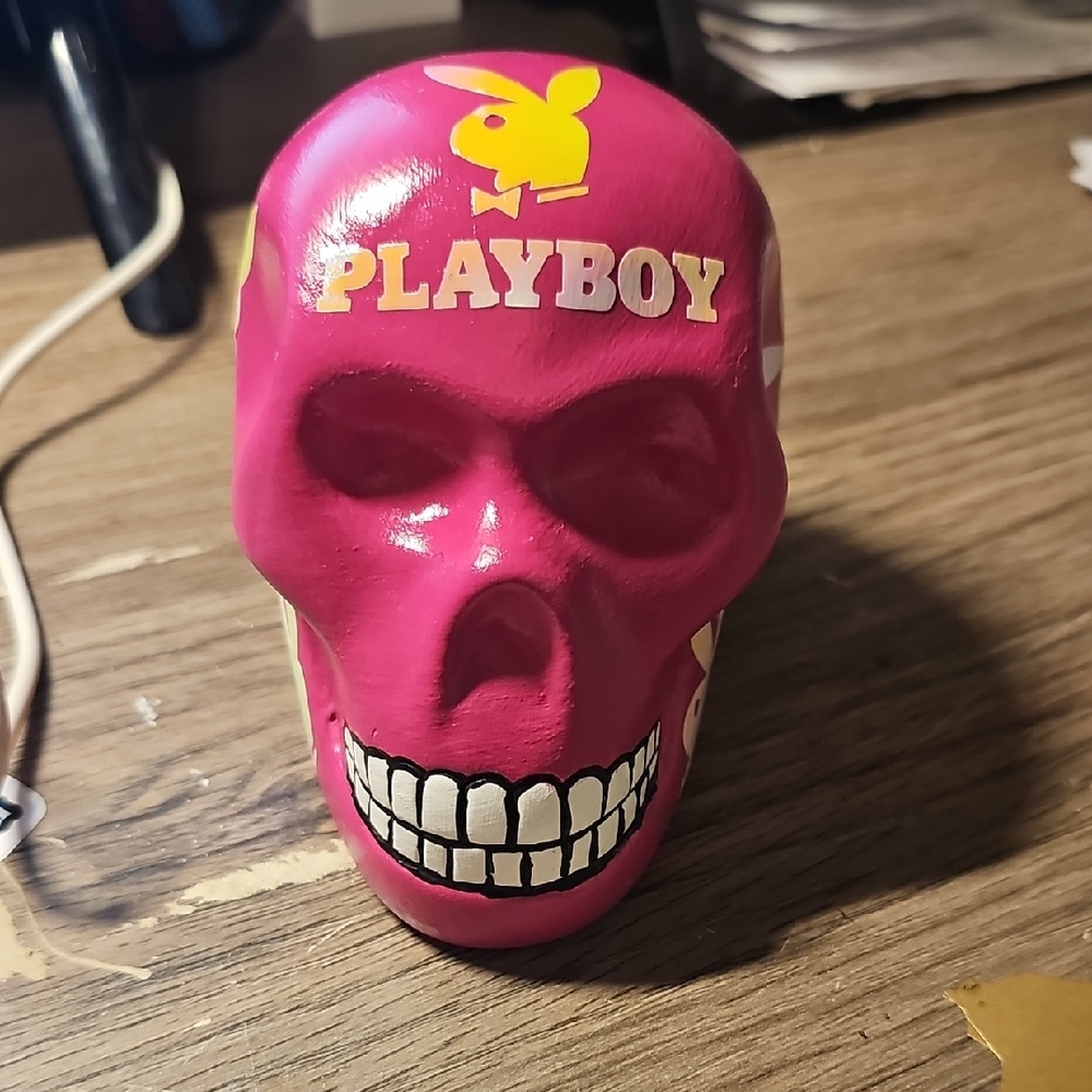 PLAYBOY Pink Skull with Yellow Logo